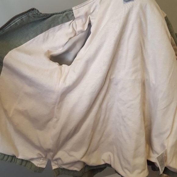 Old Navy Army Green Linen Jacket - Picture 5 of 8